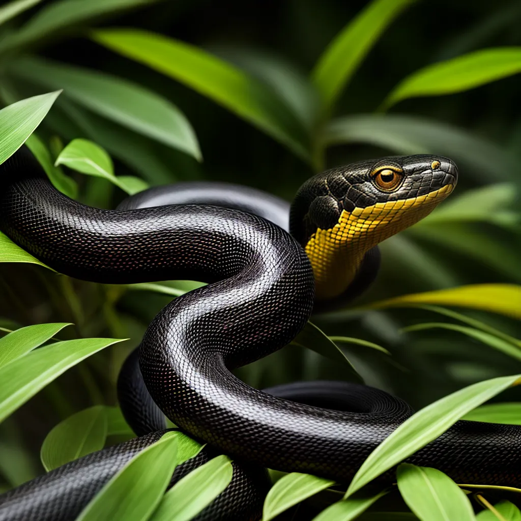 Fotos cobra preta amarela jungla transformacao