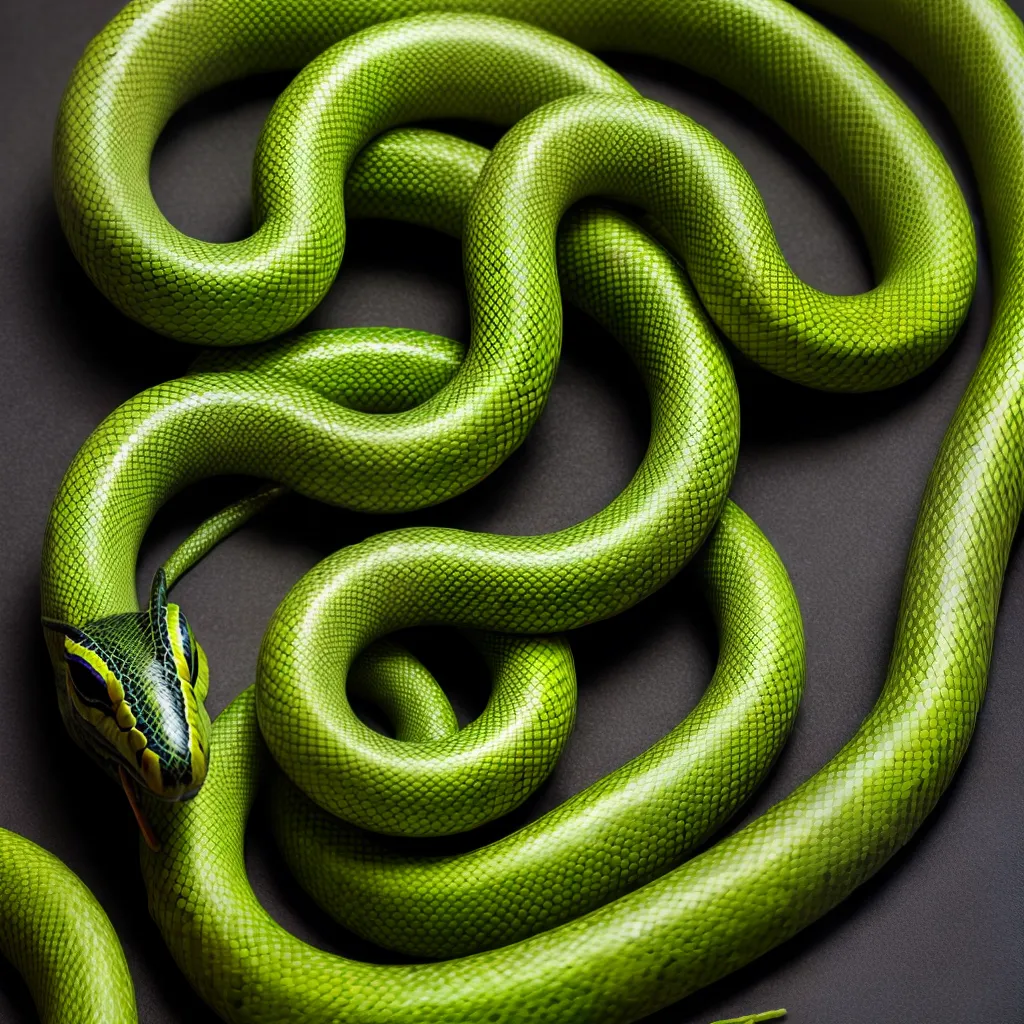 Fotos cobra sono cama verde amarela
