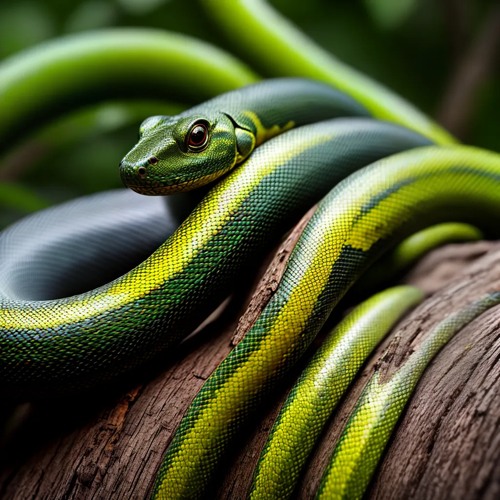 Fotos cobra verde amarela olhar ameaca