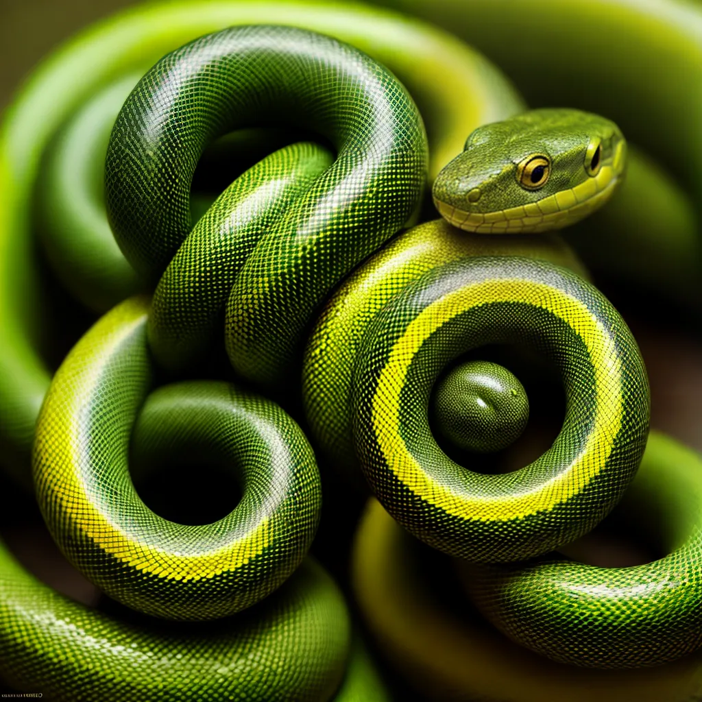 Fotos cobra verde amarela olhos sonho