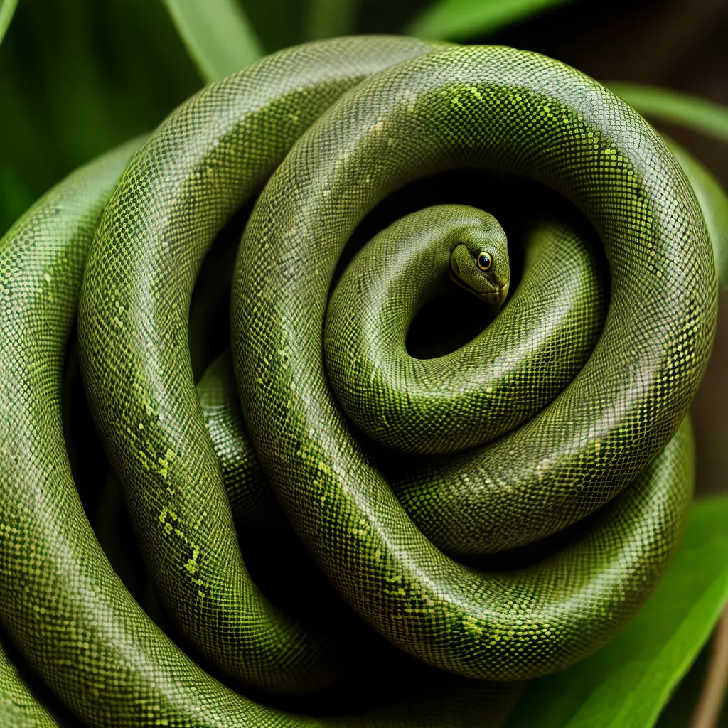 Fotos cobra verde olhar misterioso