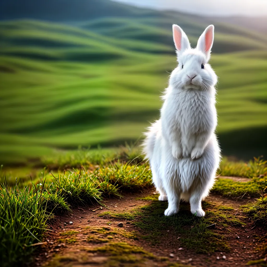 Descobrindo seu Eu Interior: O que Significa Sonhar com Coelho? 4 Fotos coelho branco campo verde inocencia