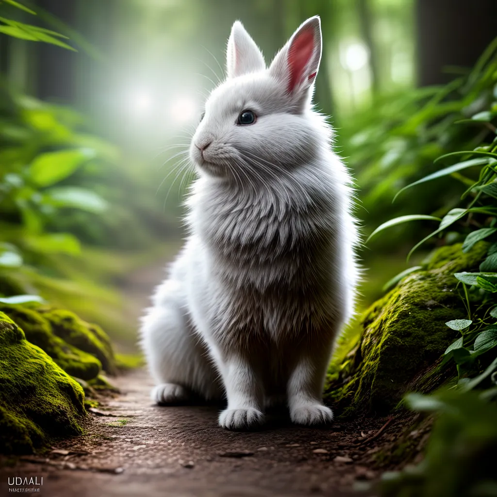 Desvendamos o Significado de Sonhar com a Magia Divertida do Coelho Branco 4 Fotos coelho branco floresta magica brilho