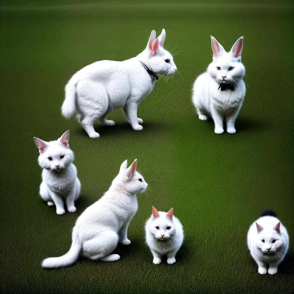 Qual Significado de Sonhar com Coelhos e Gatos? 5 Fotos coelho gato campo olhar curioso