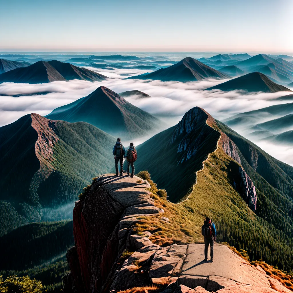 Fotos conquista pico montanha cenario