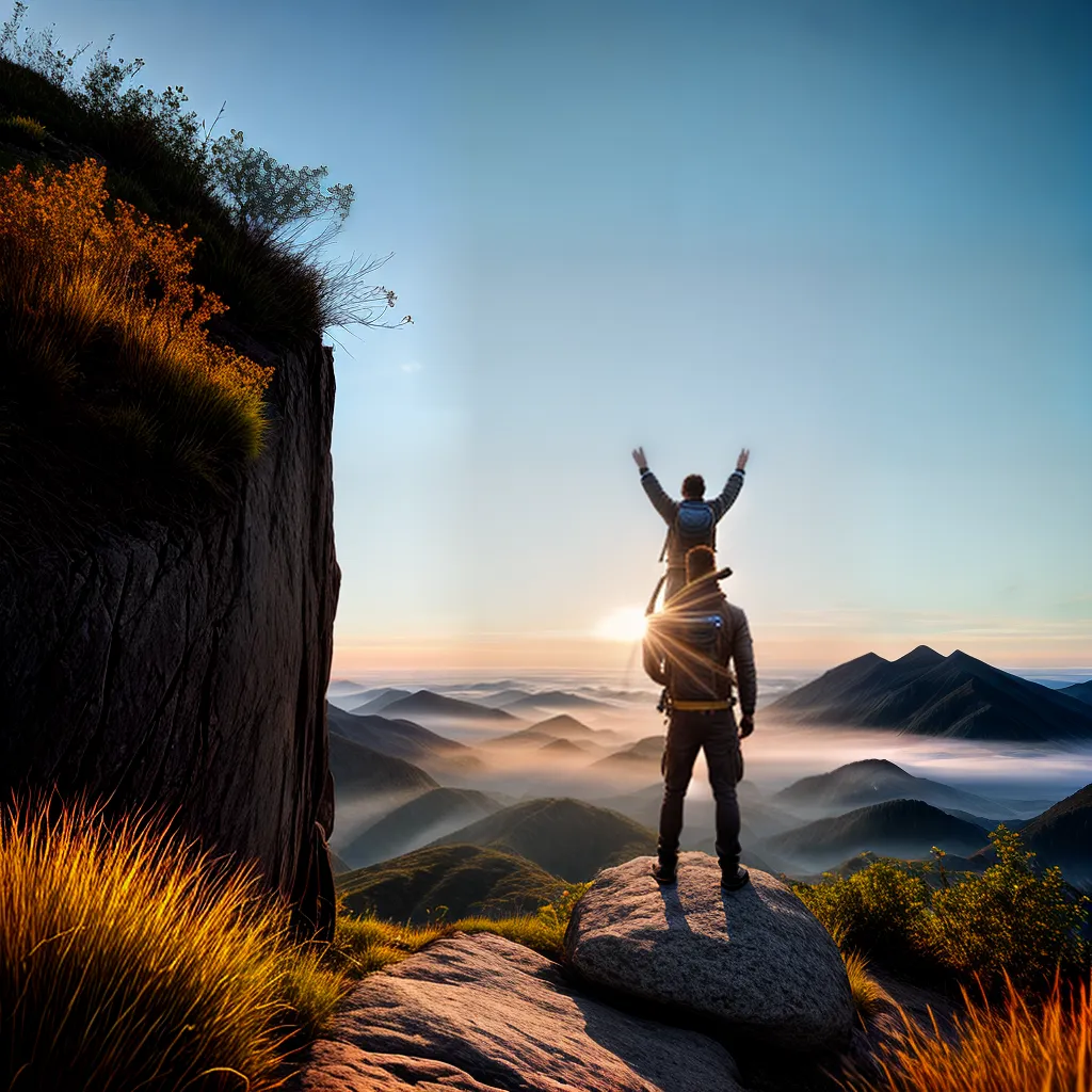 Fotos conquista por do sol montanha aventura