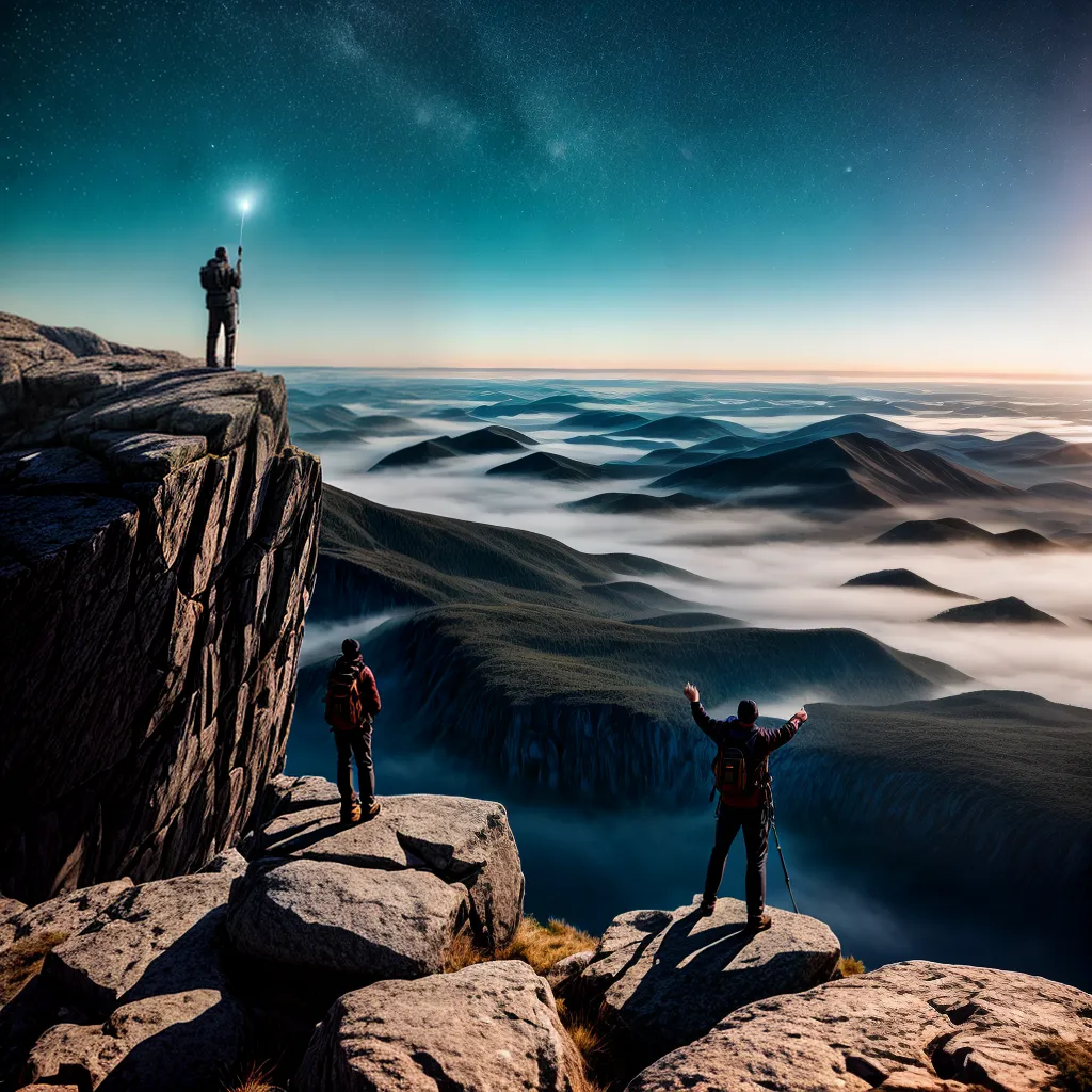 Fotos conquista sonhos montanha estrelas
