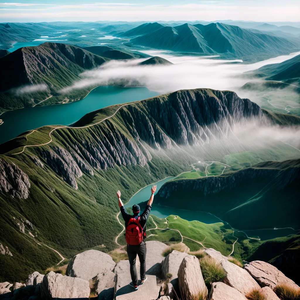 Fotos conquista topo montanha paisagem 11
