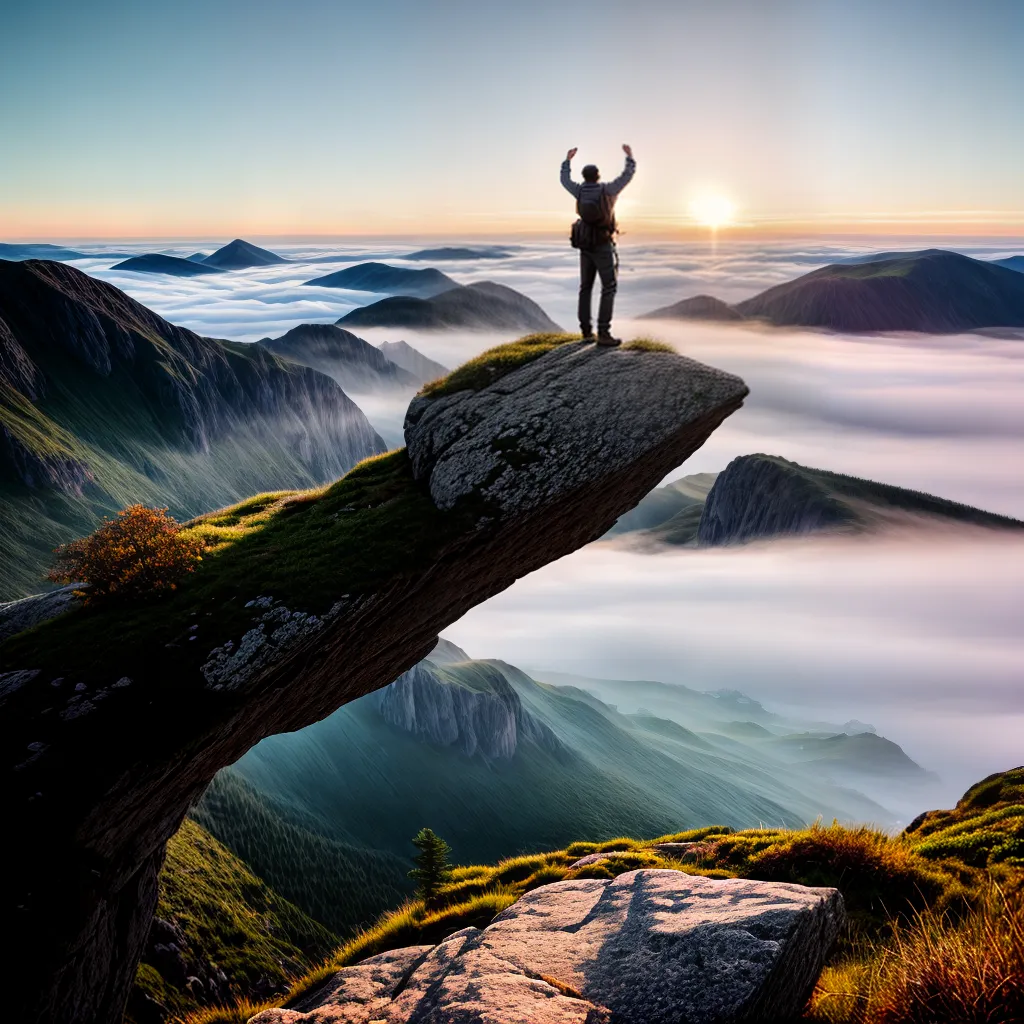 Fotos conquista topo montanha paisagem 14