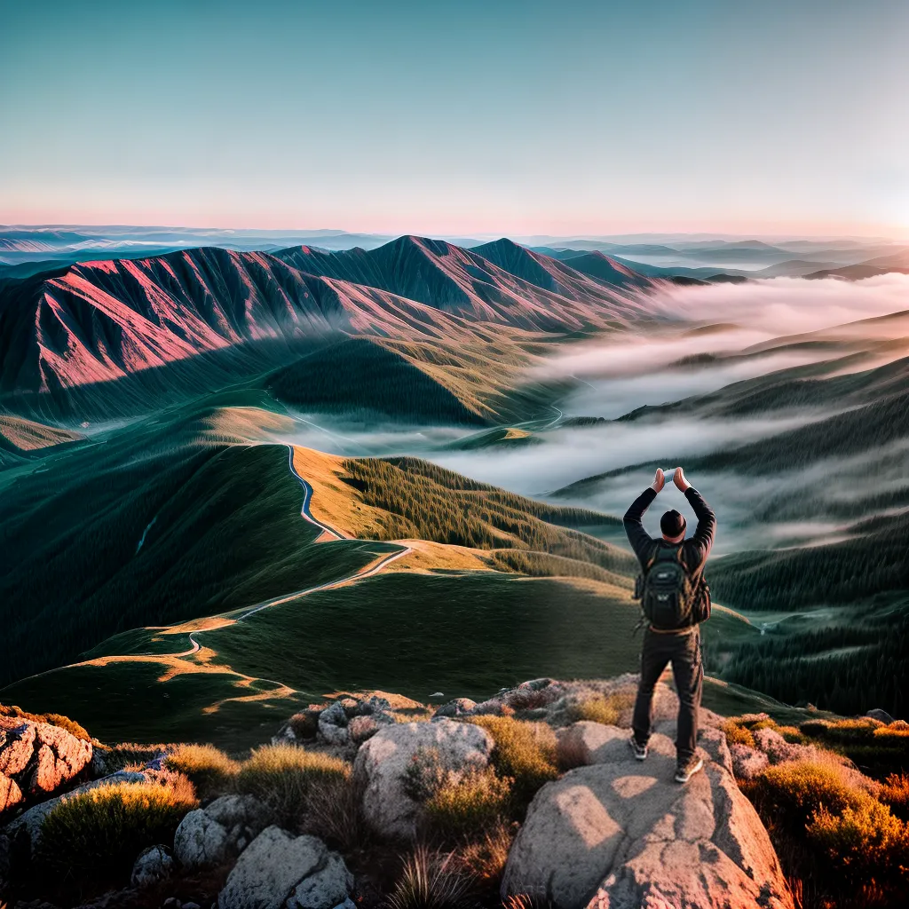 Fotos conquista topo montanha paisagem 2