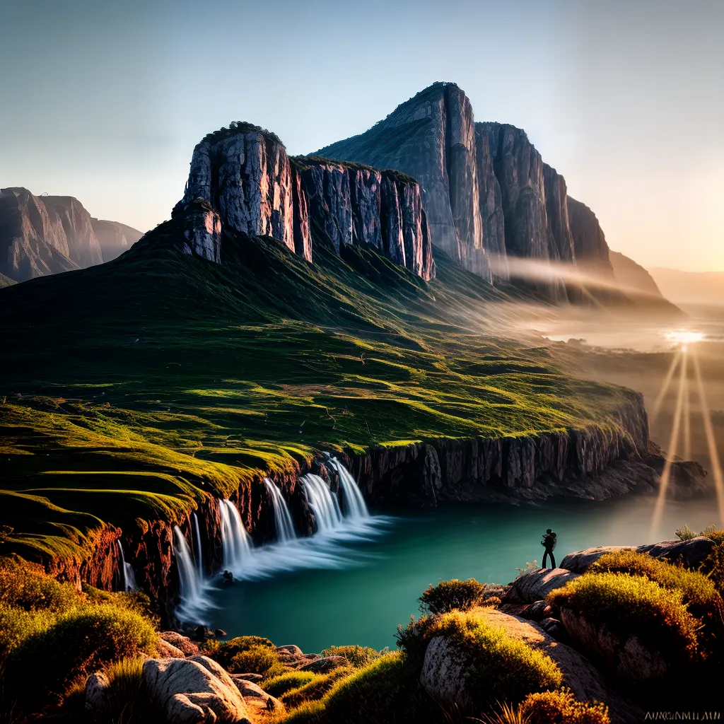 Fotos conquista topo montanha por do sol