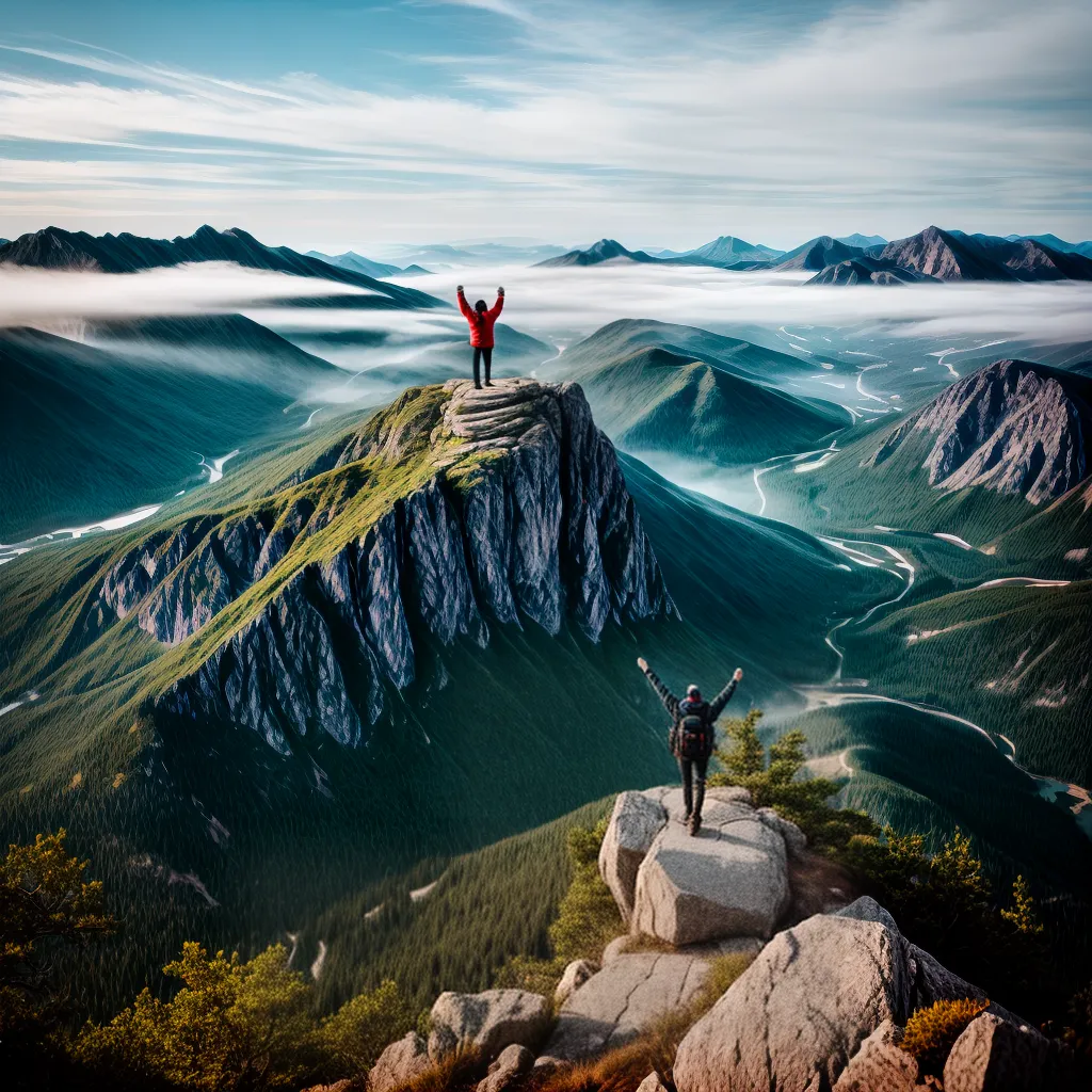 Encontrando Motivação: Entenda o significado de sonhar com uma conquista. 6 Fotos conquista topo montanha vista 1