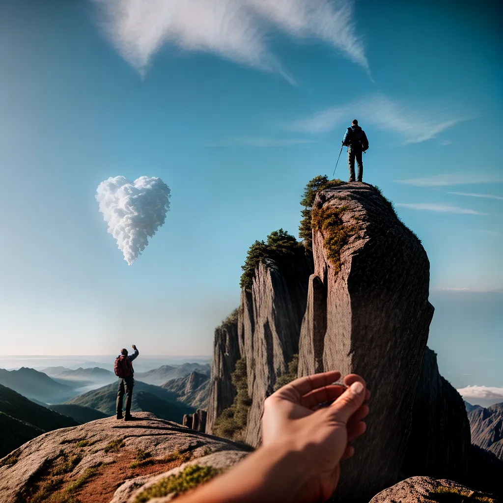 Fotos coragem amor equilibrio montanha nuvem
