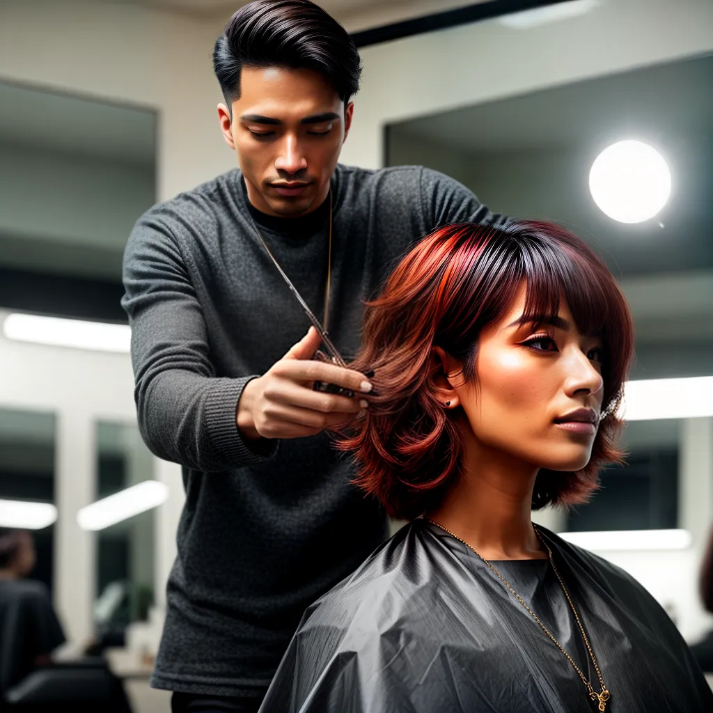Fotos corte cabelo reflexao transformacao
