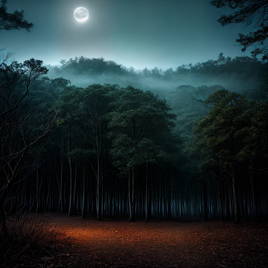 Fotos coruja lua cheia floresta misterio