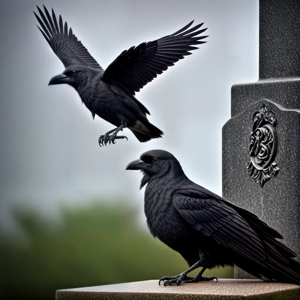 Descubra o Significado de Sonhar com Morte 4 Fotos corvo tumulo morte aviso