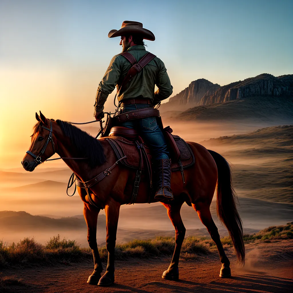 Descubra o Significado de Sonhar com um Peão? 4 Fotos cowboy cavalo por do sol aventura 1