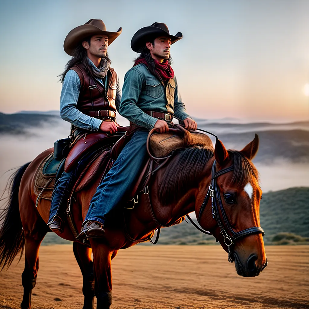 Fotos cowboy cavalo por do sol aventura