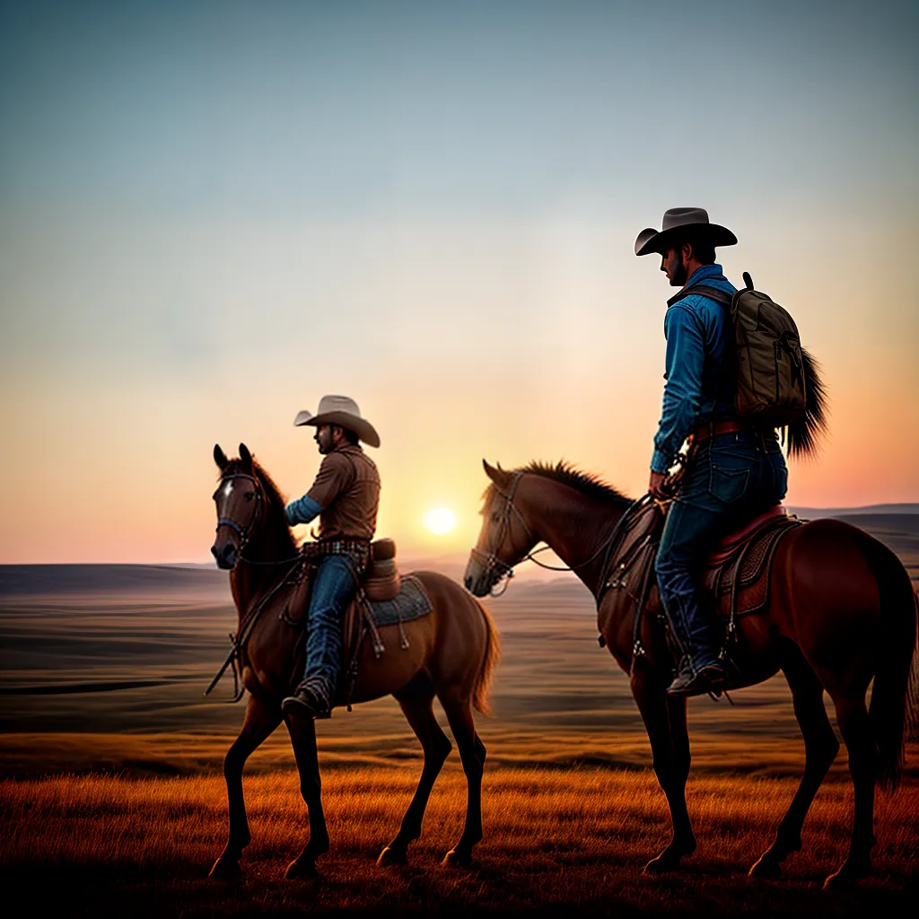 Fotos cowboy cavalo por do sol liberdade 1