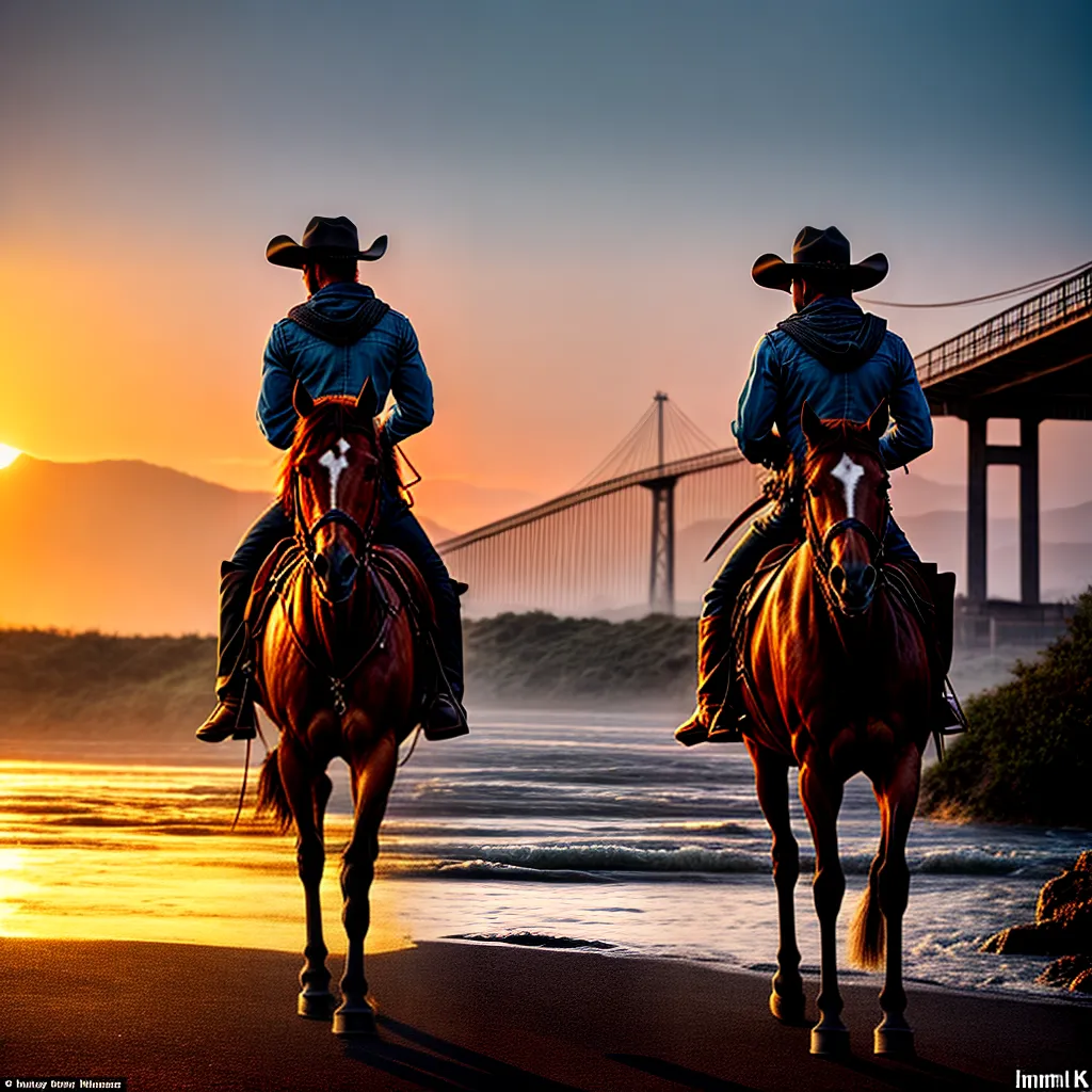 Fotos cowboy ponte por do sol rio