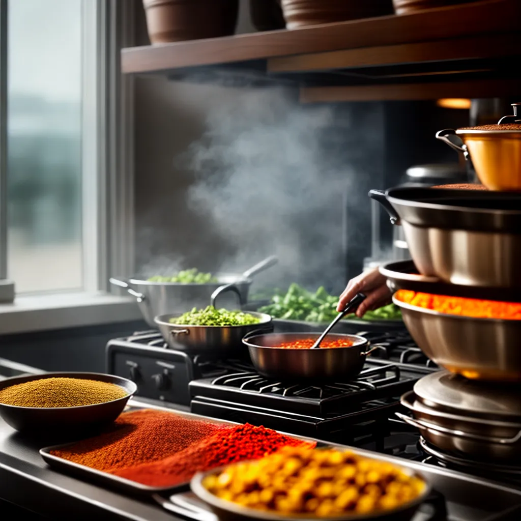 Sonhar com Cozinhar e Comida Típica: Descubra o Significado 2 Fotos cozinha colorida ingredientes vapor