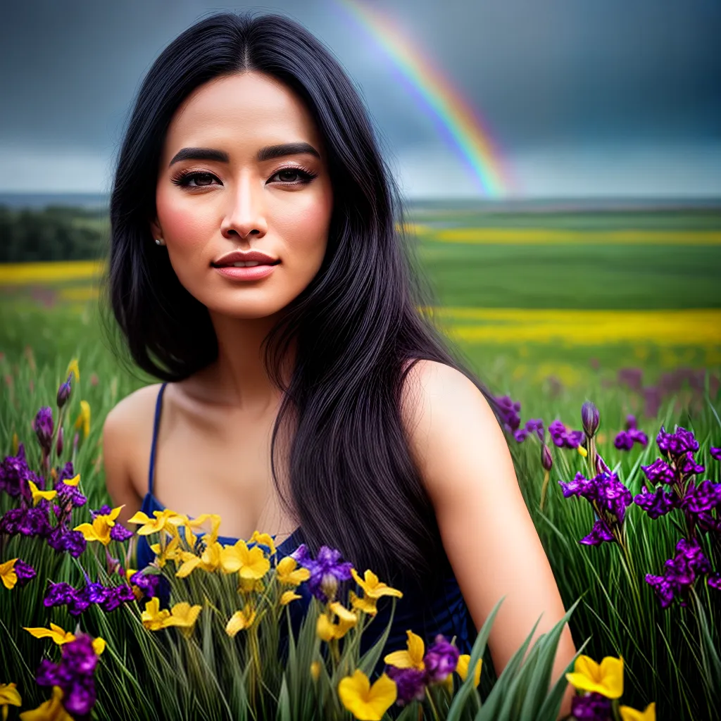 Infância, inspiração e íris: o significado de sonhar com cores. 2 Fotos crianca campo flores arcoiris sonhos