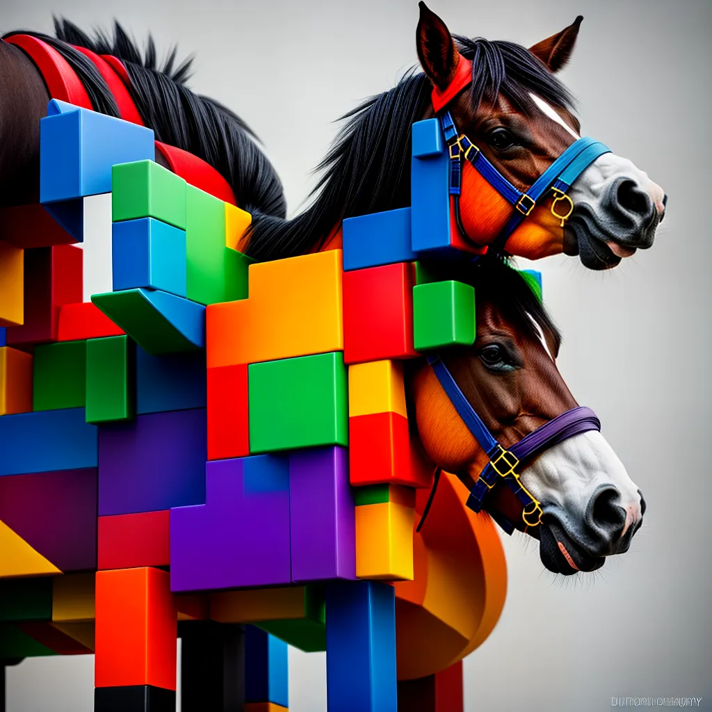 har com um Galope de Blocos de Construção 2 Fotos crianca cavalo blocos coloridos