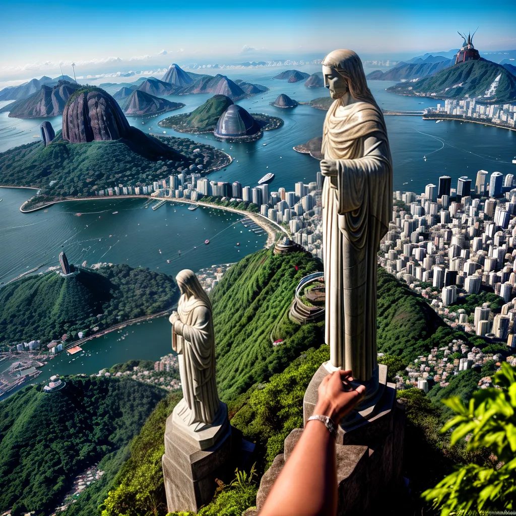 Fotos cristo redentor rio montanha mar