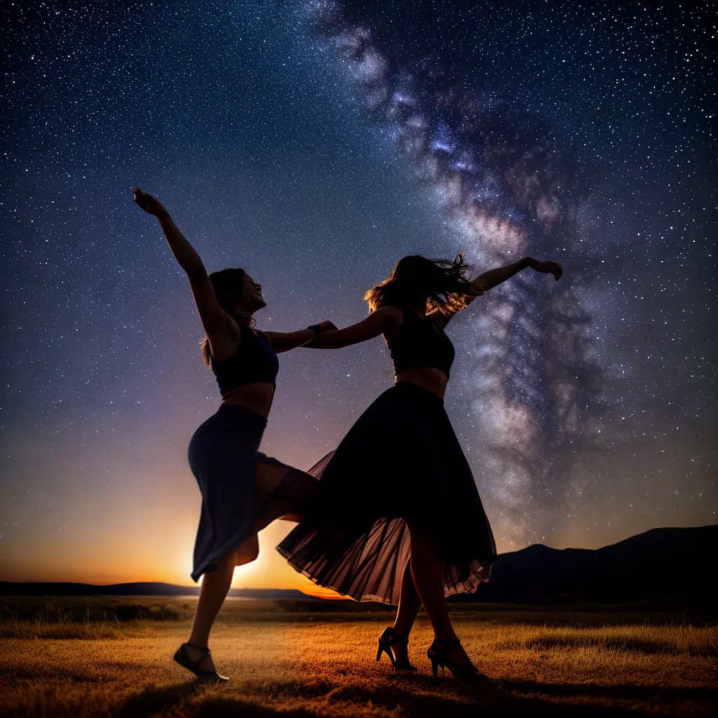 Fotos danca ceu estrelado silhueta liberdade 1