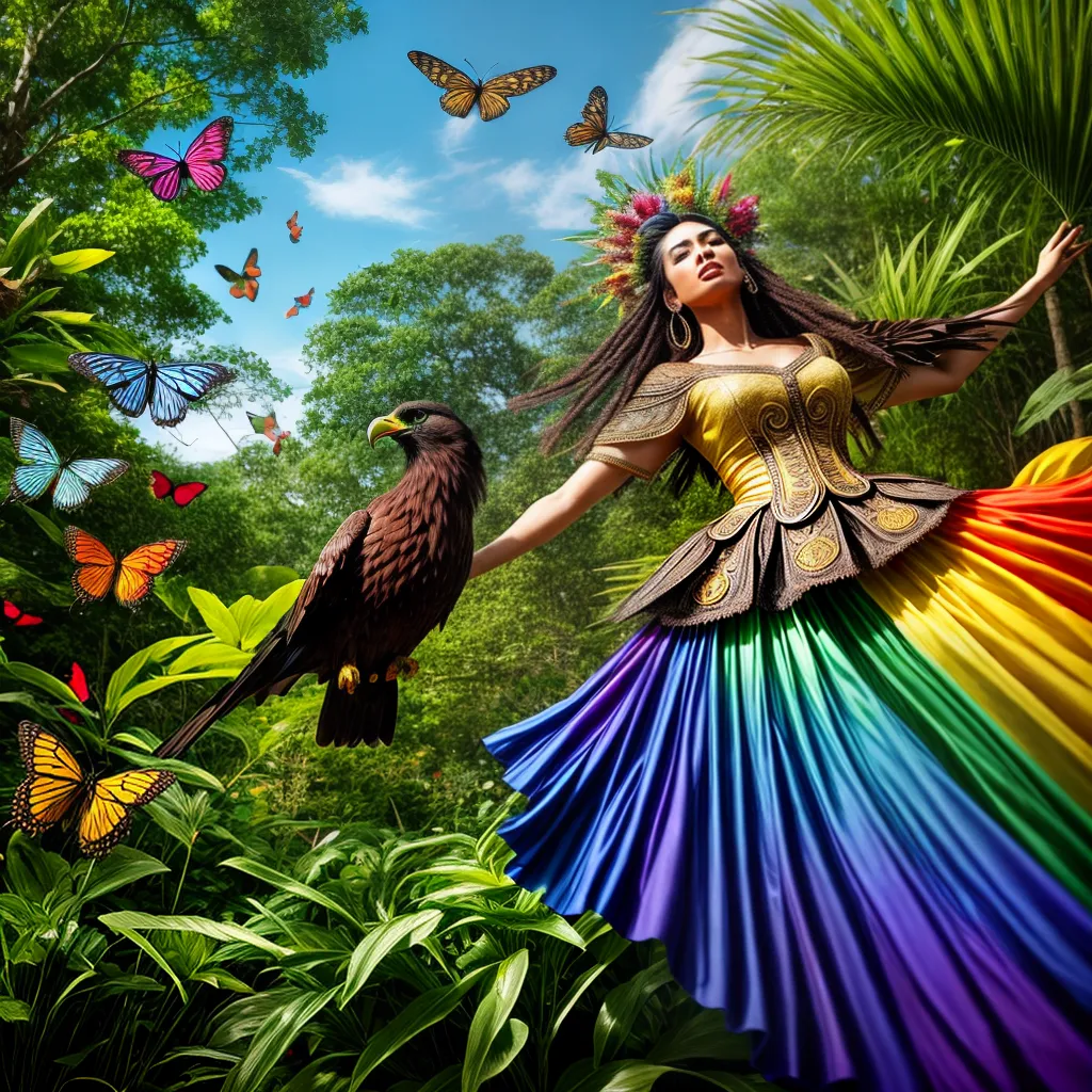 Interpretações de sonhos: Voo e dança na natureza selvagem. 3 Fotos danca floresta passaros liberdade