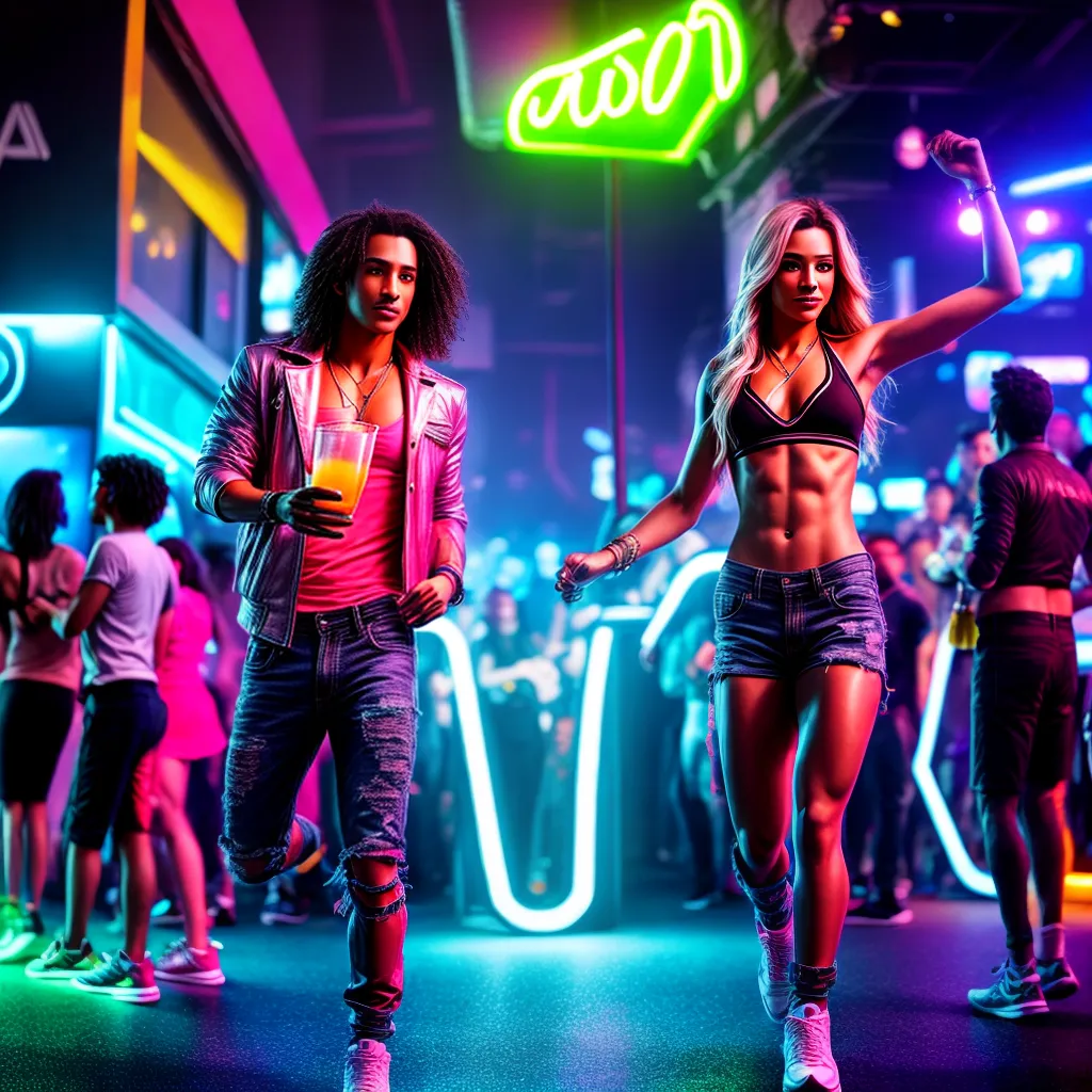 Fotos danca neon balada coquetel multidao