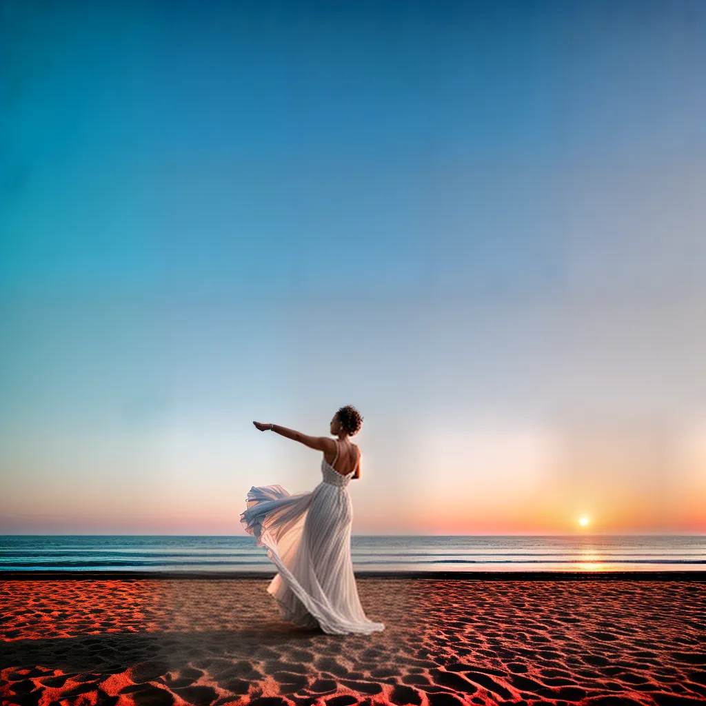 Fotos danca vestido branco praia por do sol
