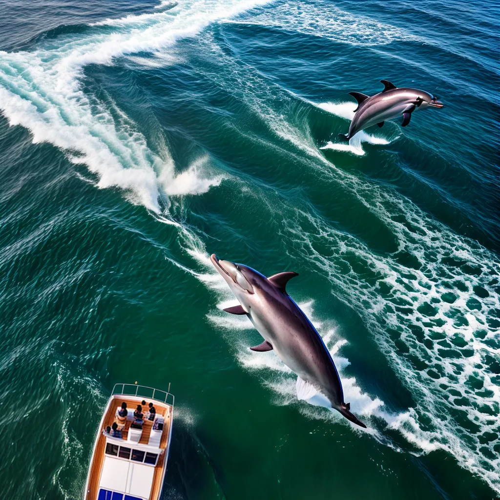 Fotos delfins passeio barco alegria