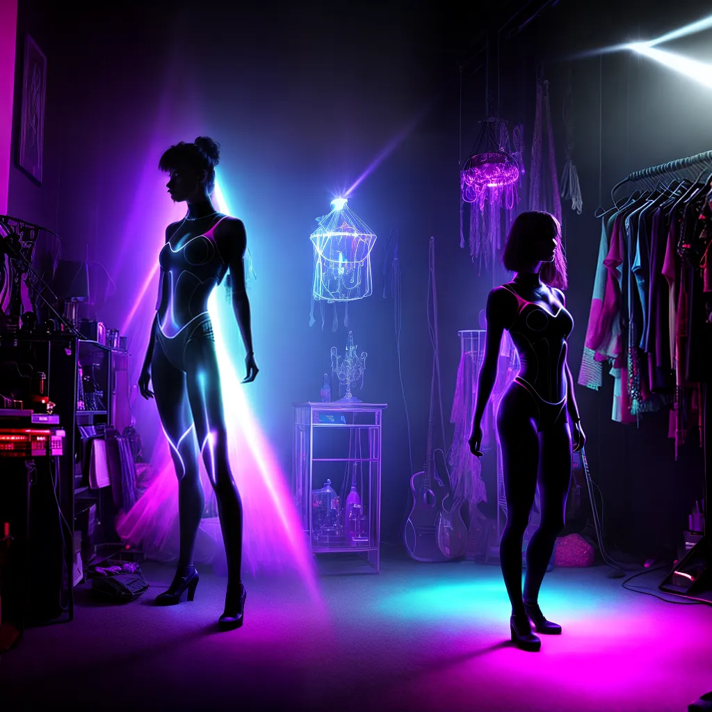 Fotos descobrir luz negra neon objetos