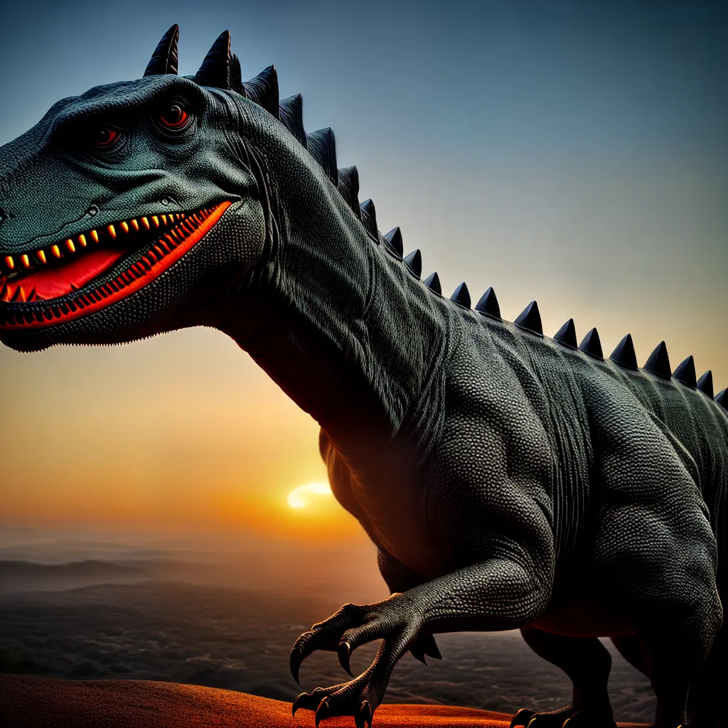 Fotos dino silhueta por do sol