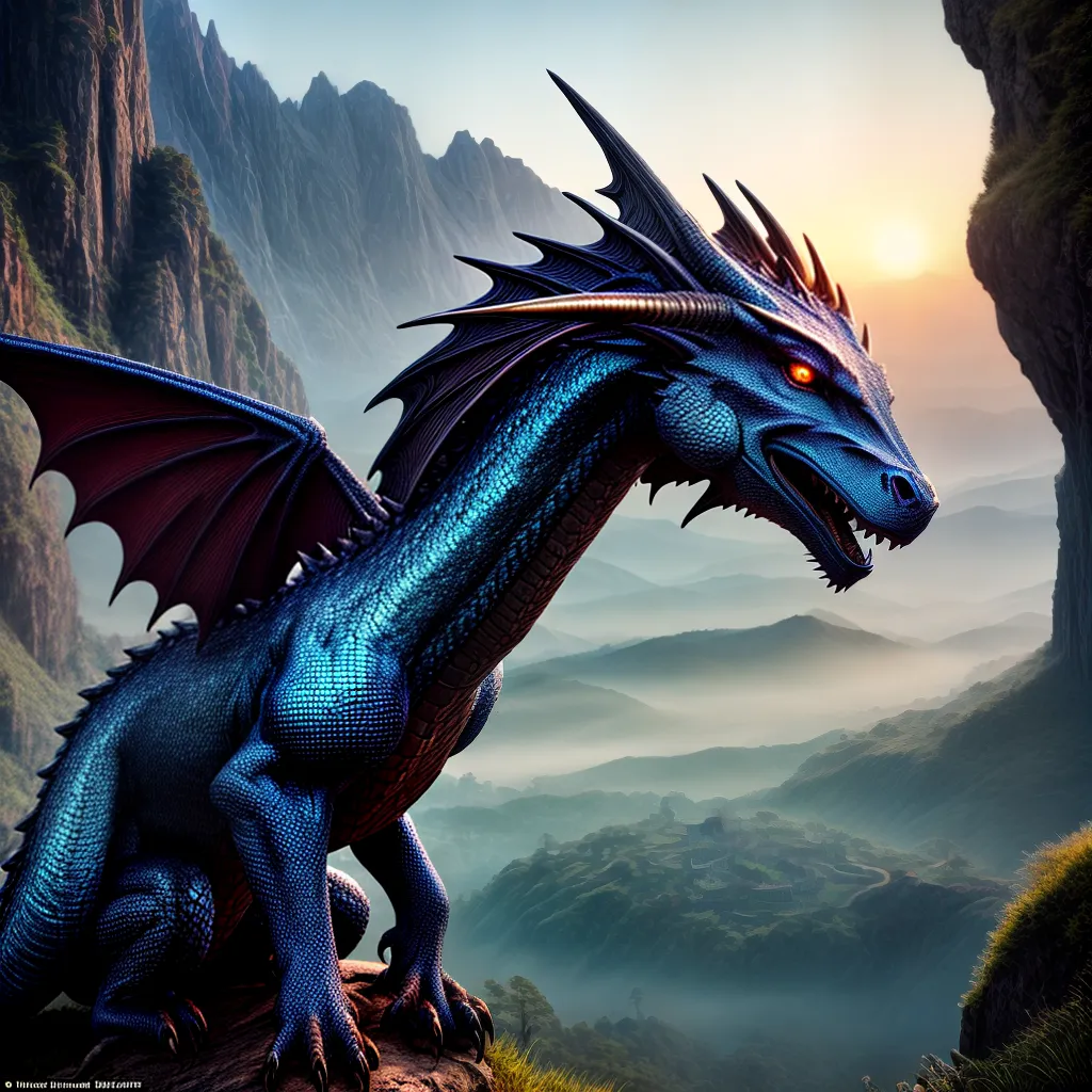 Fotos dragao voador paisagem fantasia lua