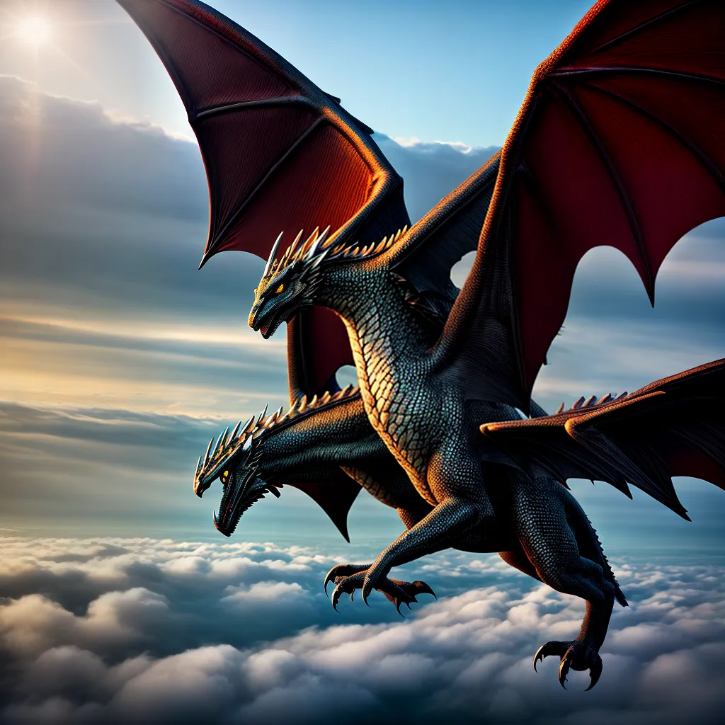 Descubra o Significado de Sonhar com Réptil Voador 4 Fotos dragao voo nuvens poder liberdade
