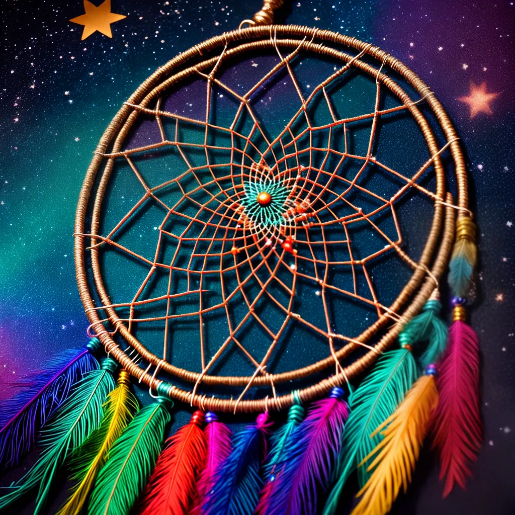 Pontilhamento dos sonhos: desvendando seus simbolismos 4 Fotos dreamcatcher noite estrelas cores