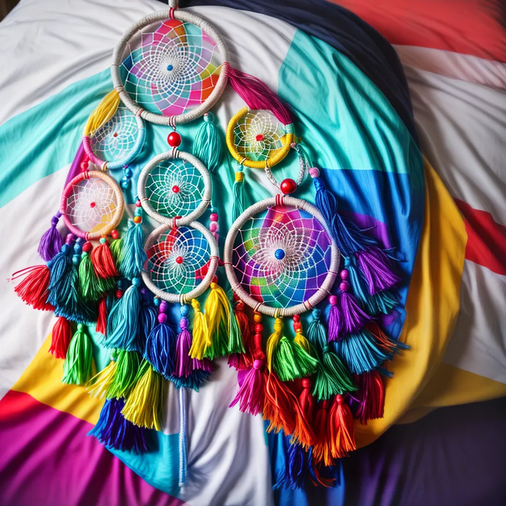 Fotos dreamcatcher simbolos diversos cama