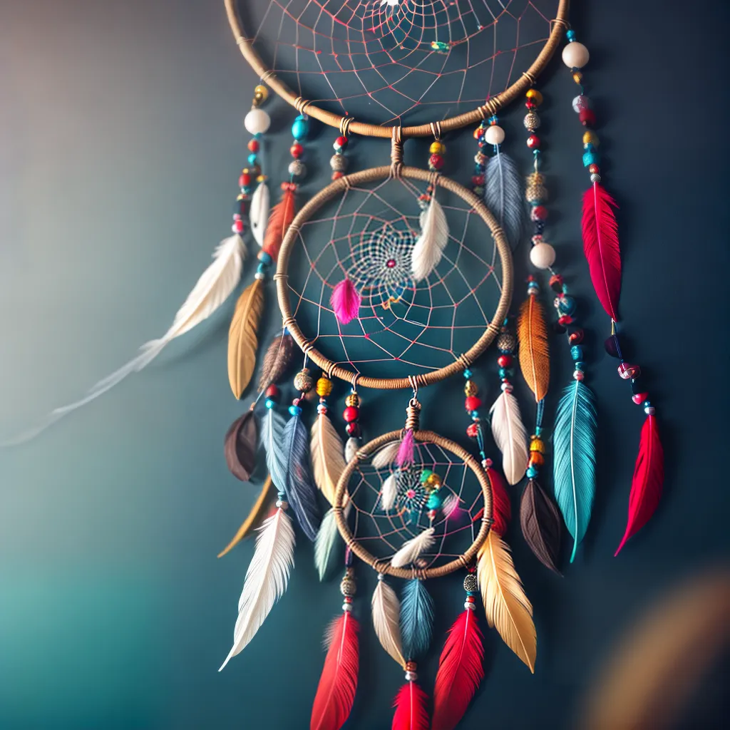 Fotos dreamcatcher simbolos penas cama 1