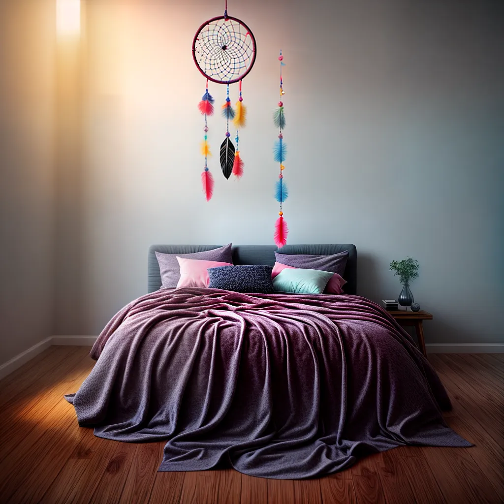 Fotos dreamcatcher simbolos penas cama