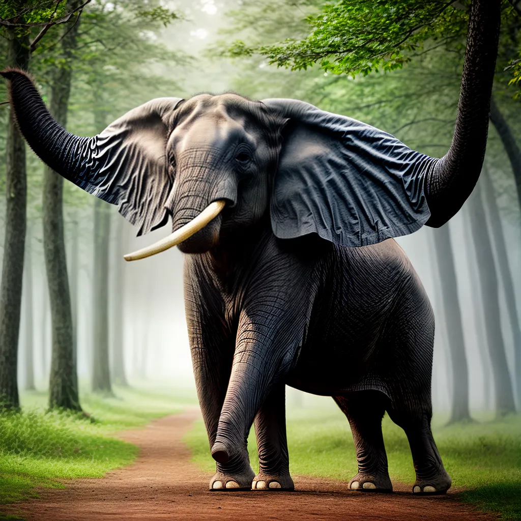 Fotos elefante floresta tronco olhos forte