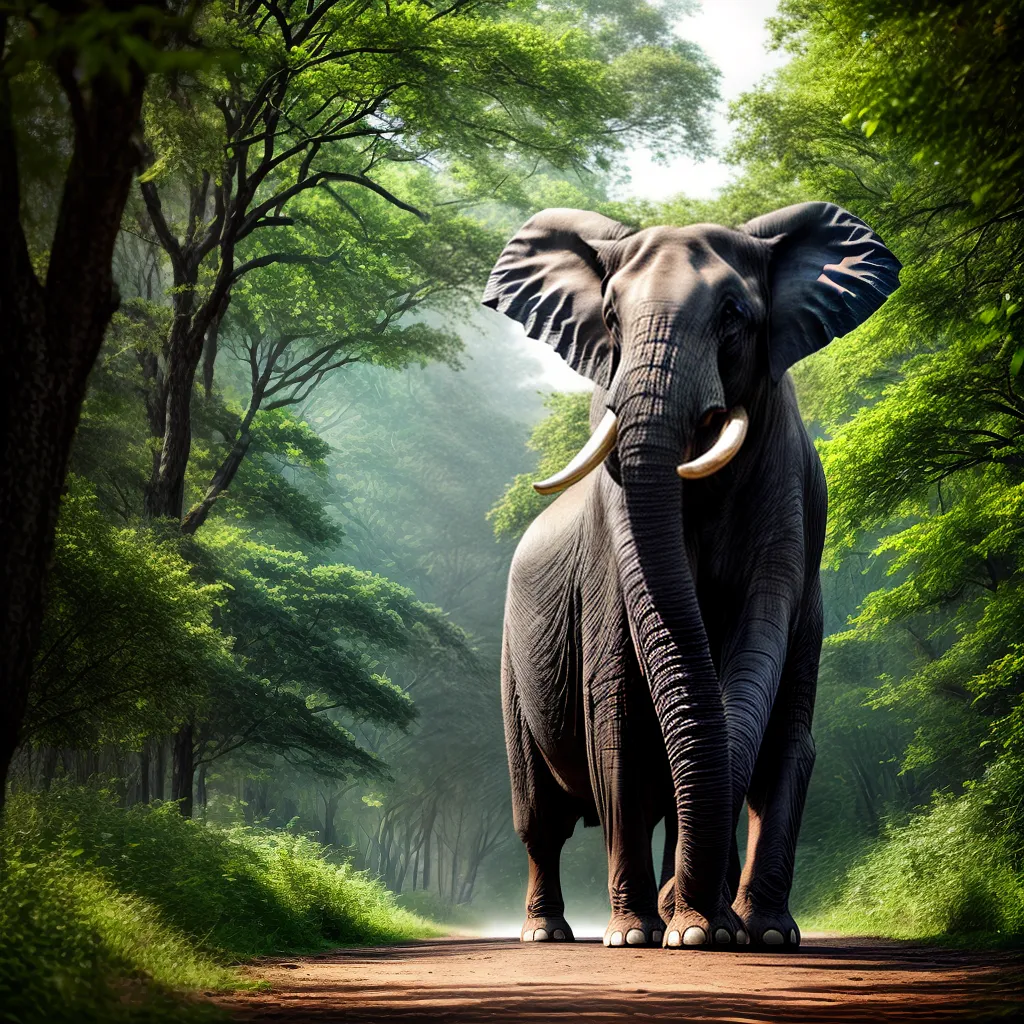 Fotos elefante floresta verde flor aspiracao