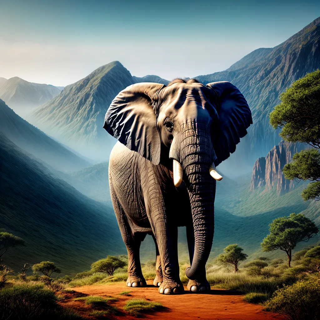 Fotos elefante forca sabedoria paisagem