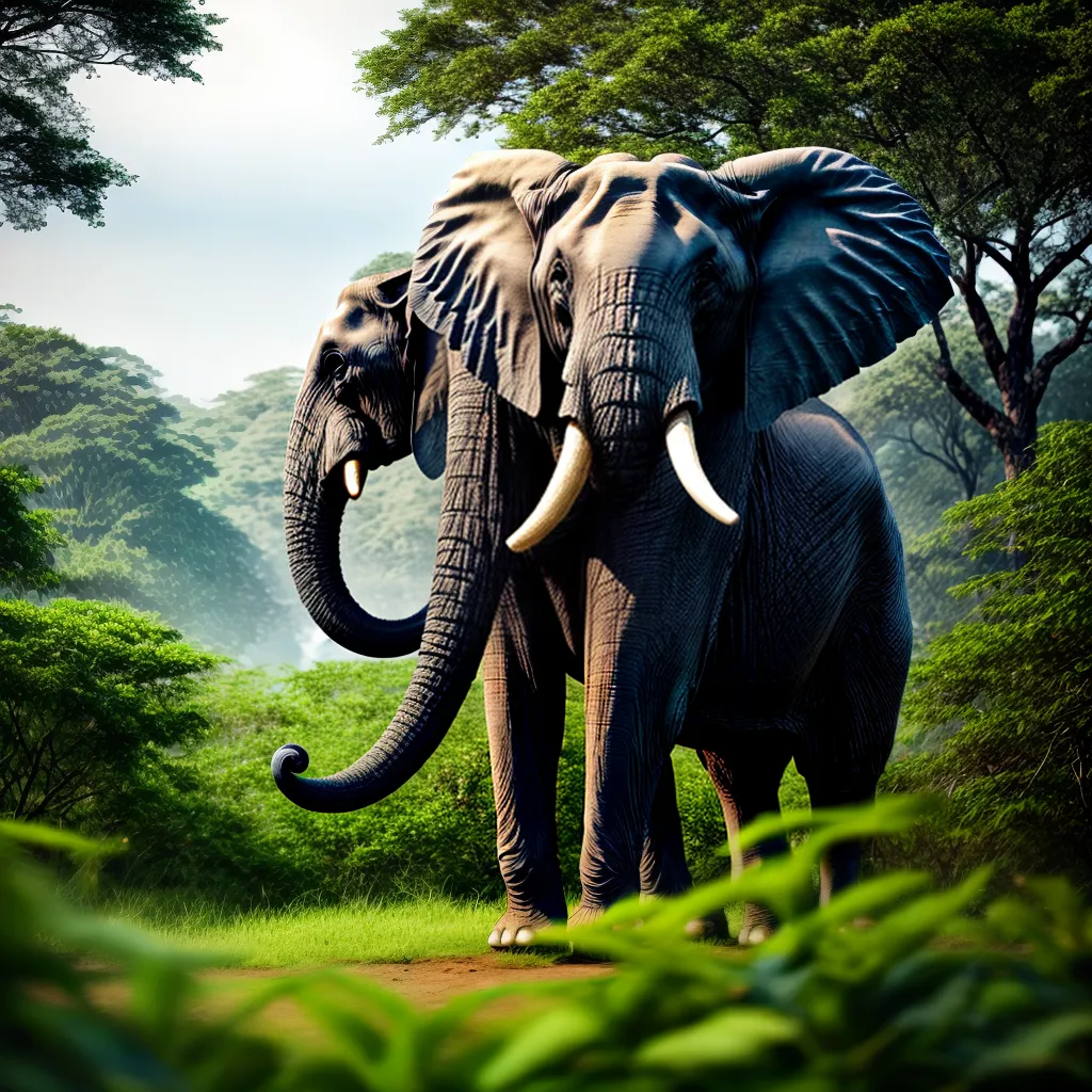 Fotos elefante jungla folhagem poder