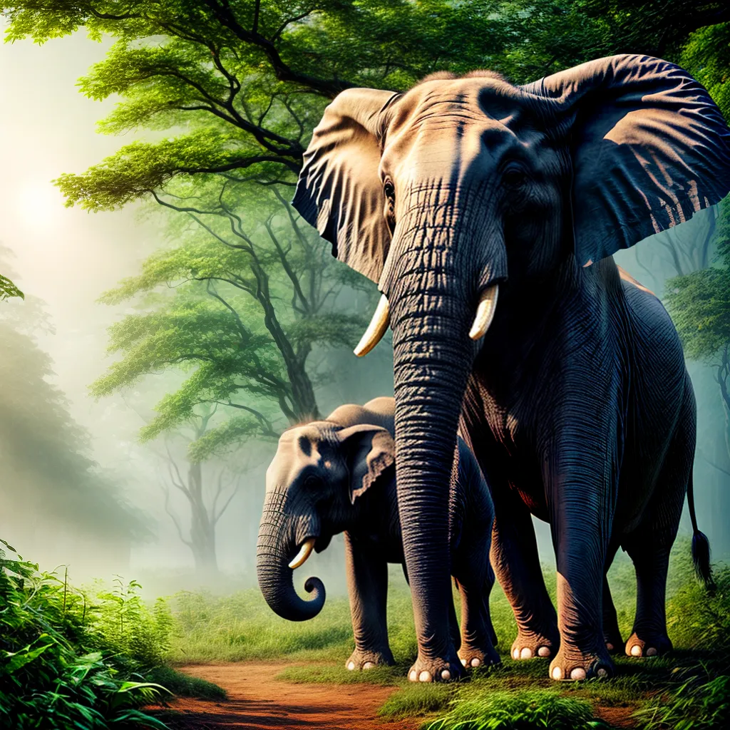Fotos elefante jungla folhagem sabedoria