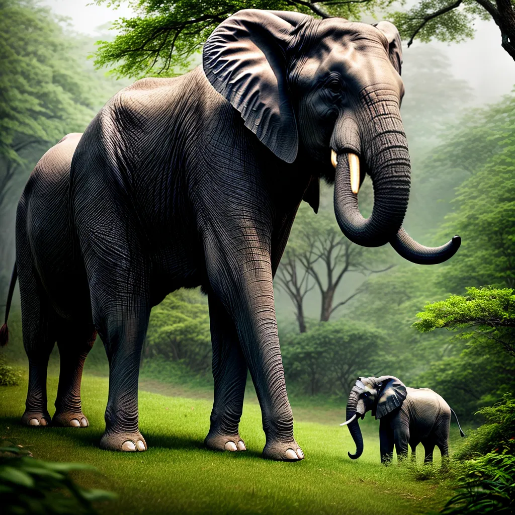 Fotos elefante jungla natureza forca sabedoria