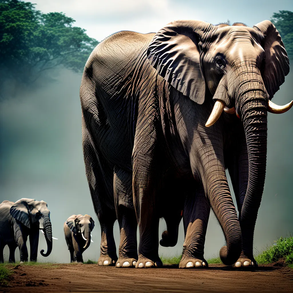 Fotos elefante matriarca selva forte protecao