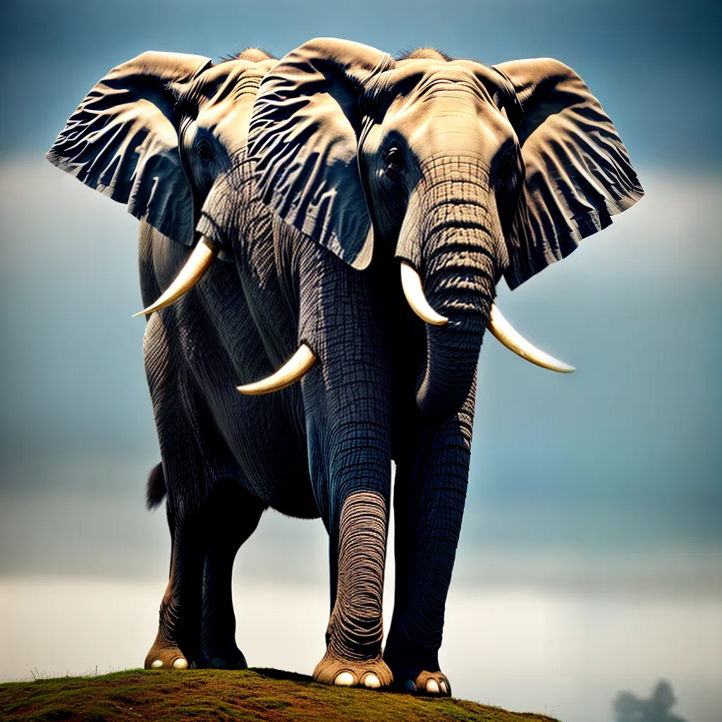 Fotos elefante poderoso paisagem onirica