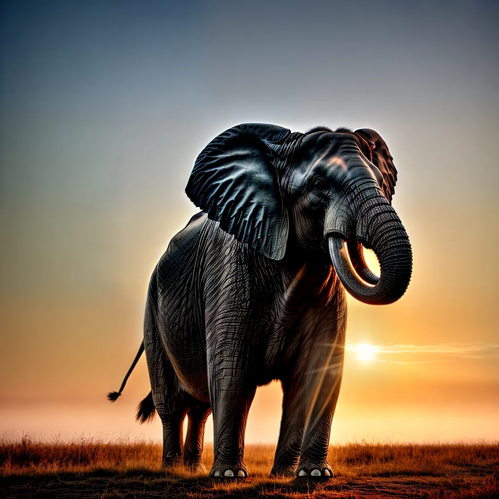 Fotos elefante por do sol aventura beleza